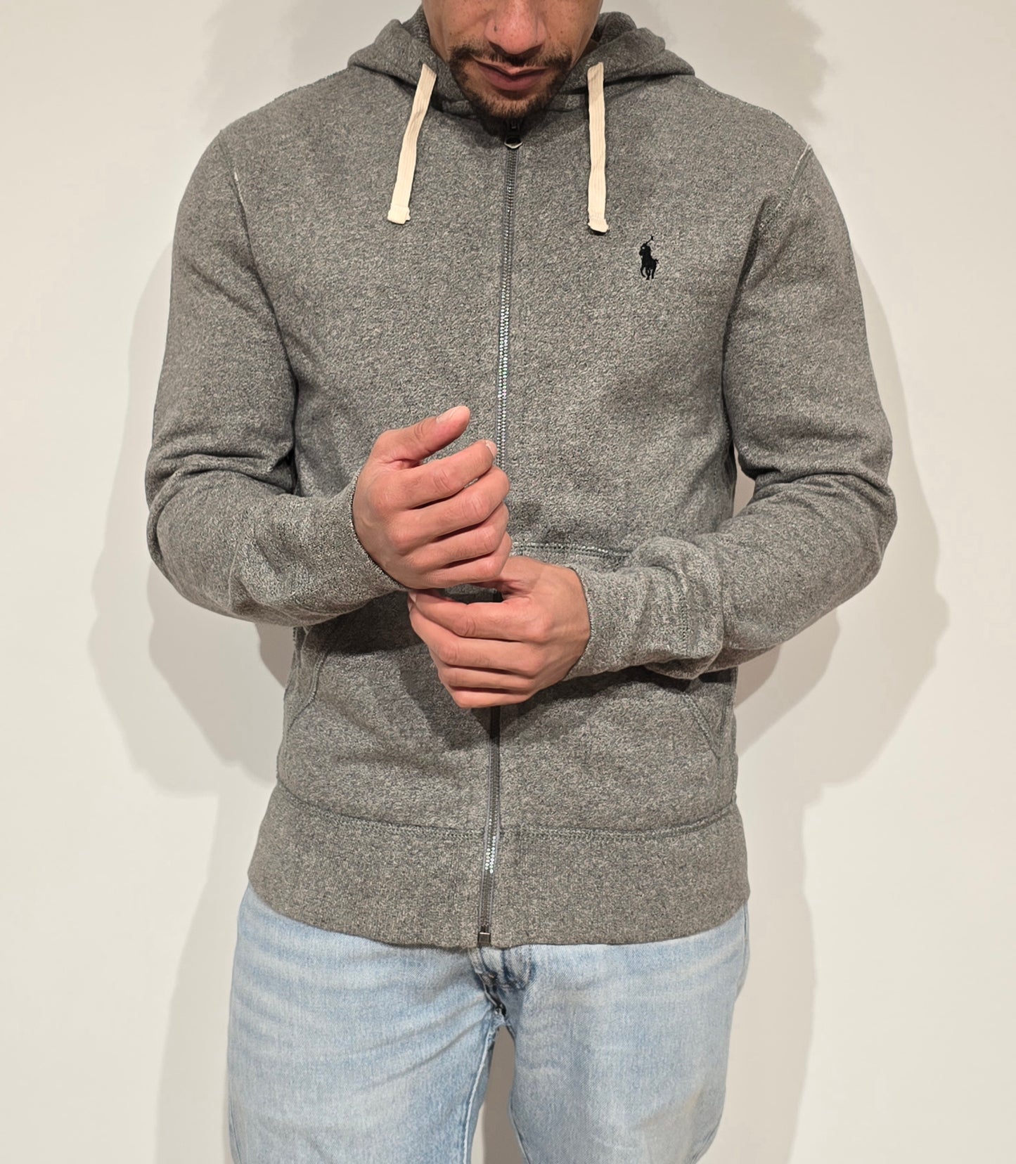 Veste en coton gris mélangé - S