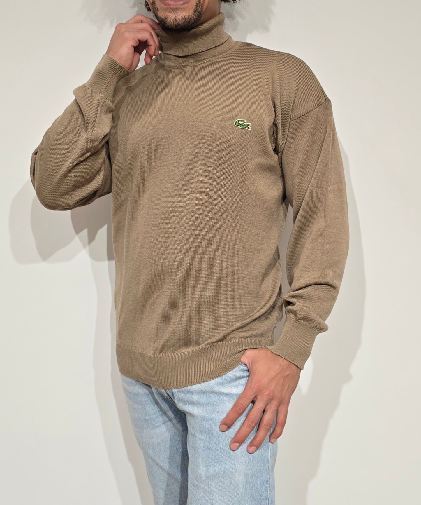 Pull made in France col roulé marron des années 80' - S