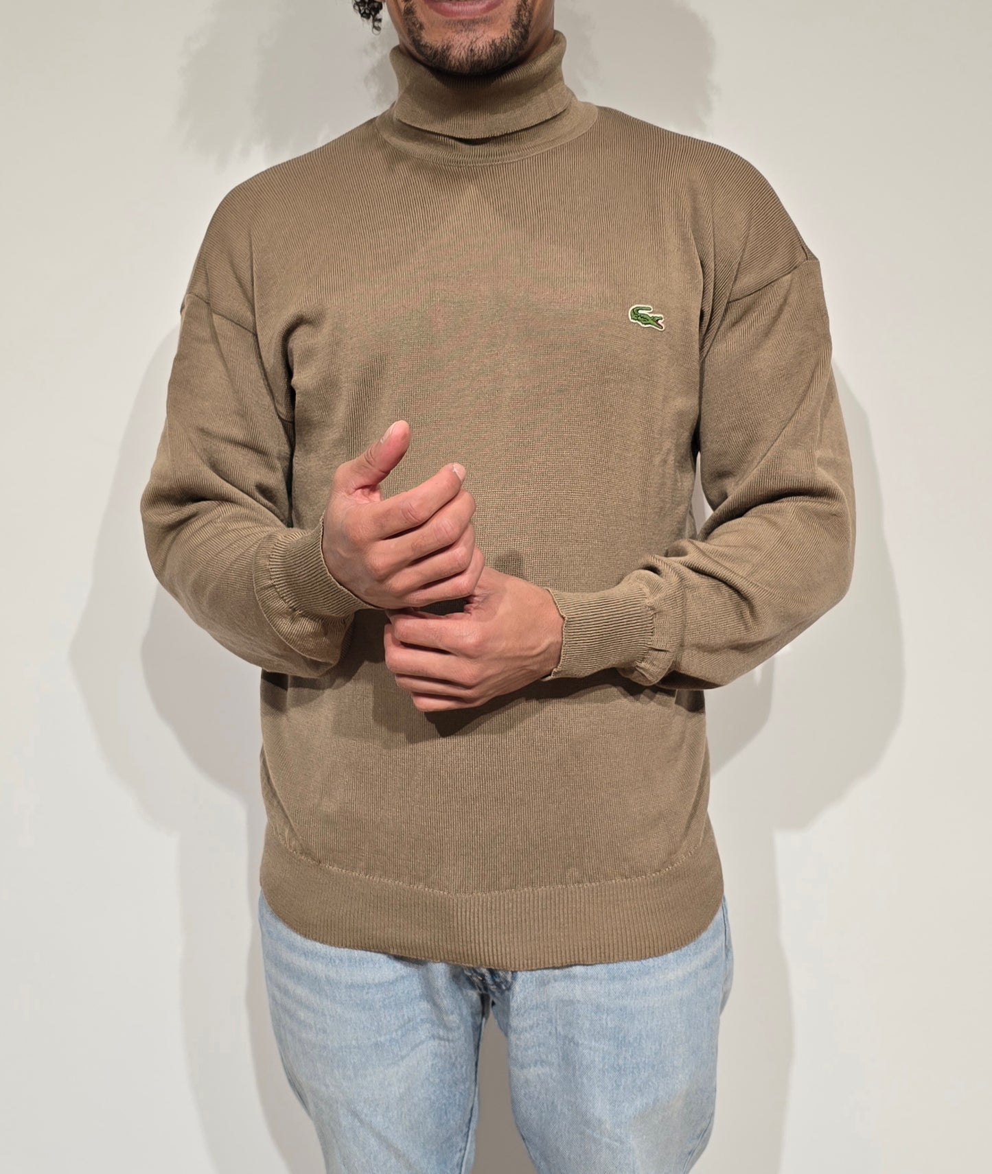 Pull made in France col roulé marron des années 80' - S