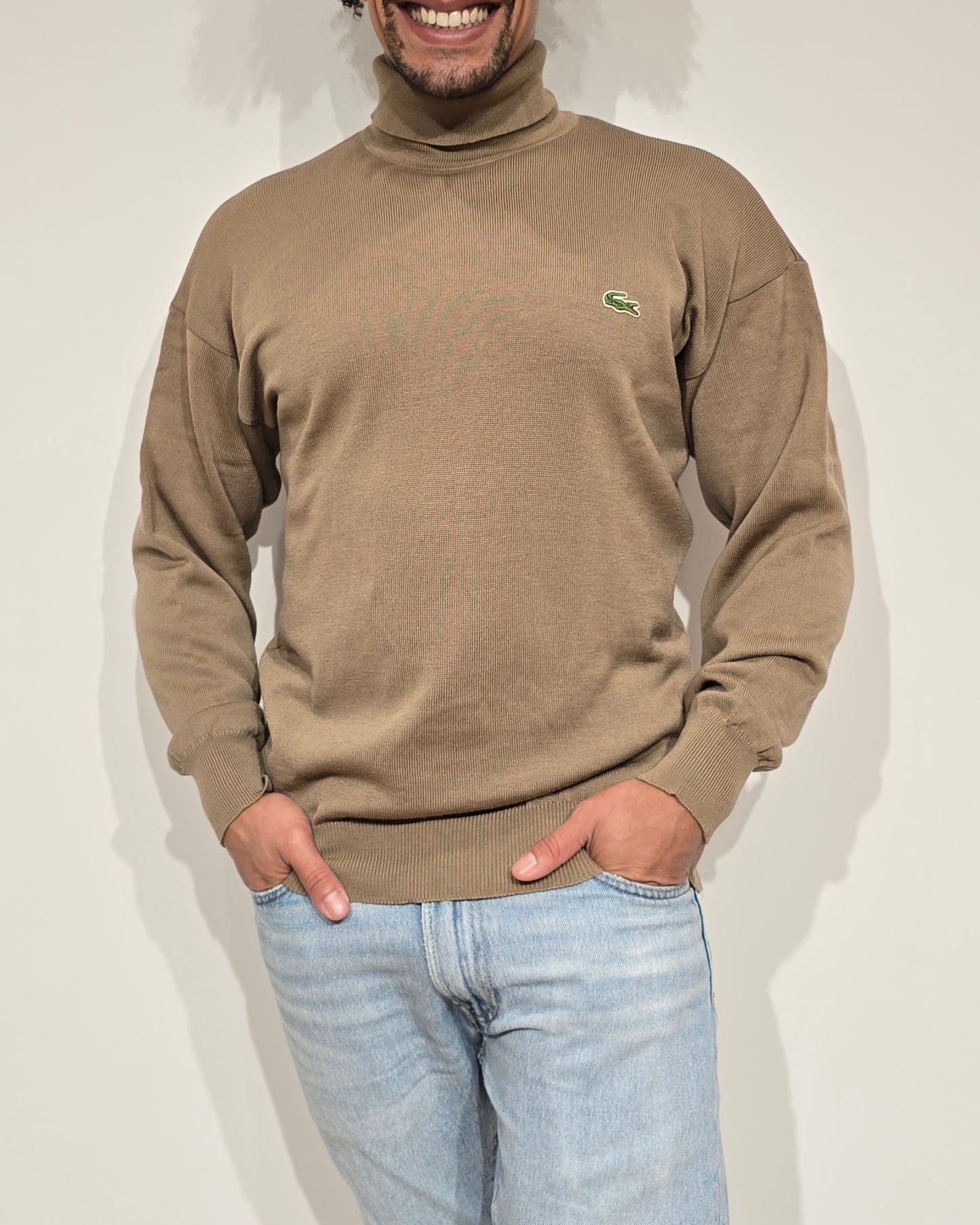 Pull made in France col roulé marron des années 80' - S