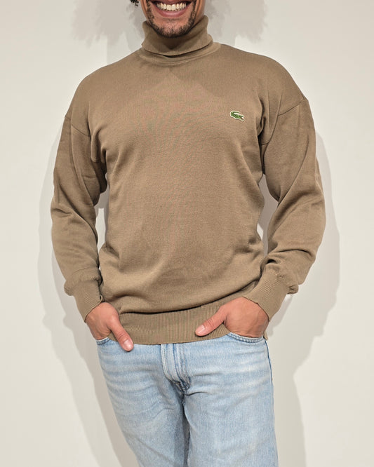 Pull made in France col roulé marron des années 80' - S