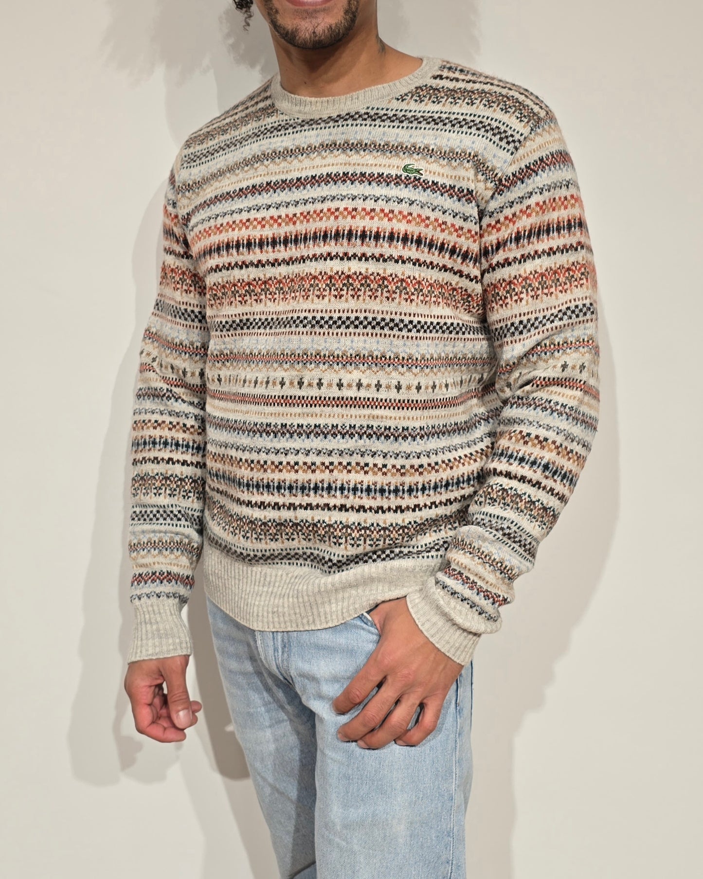Pull vintage marron à motifs des années 90' - M