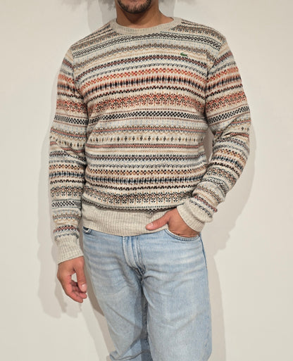 Pull vintage marron à motifs des années 90' - M