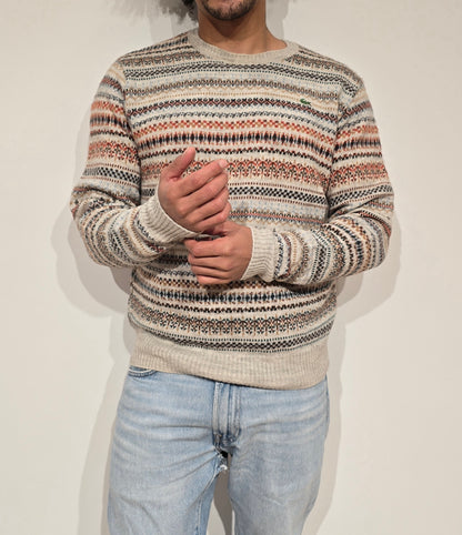 Pull vintage marron à motifs des années 90' - M