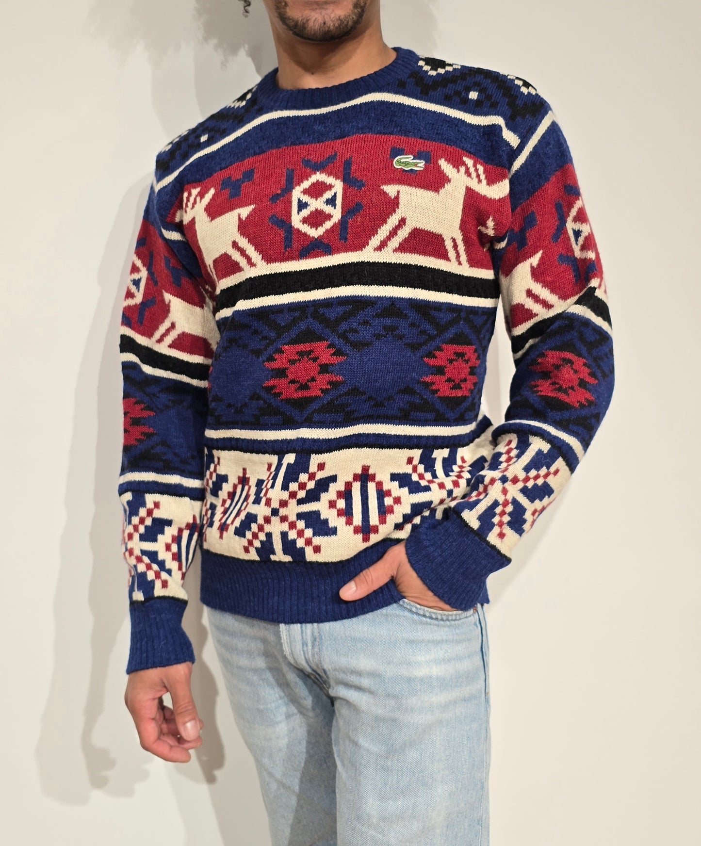 Pull collector à motifs des années 80' fabriqué en France - S