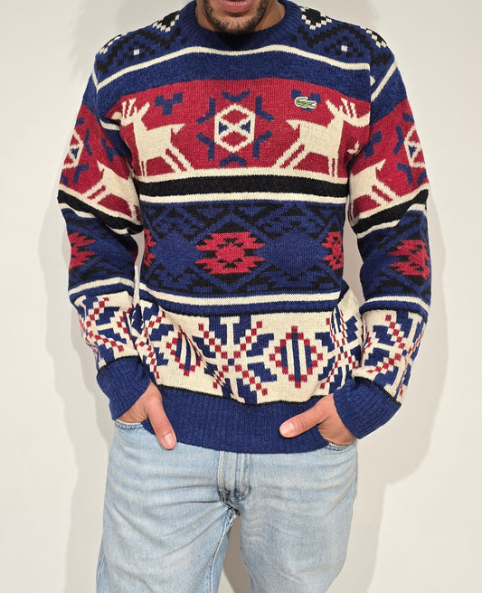 Pull collector à motifs des années 80' fabriqué en France - S