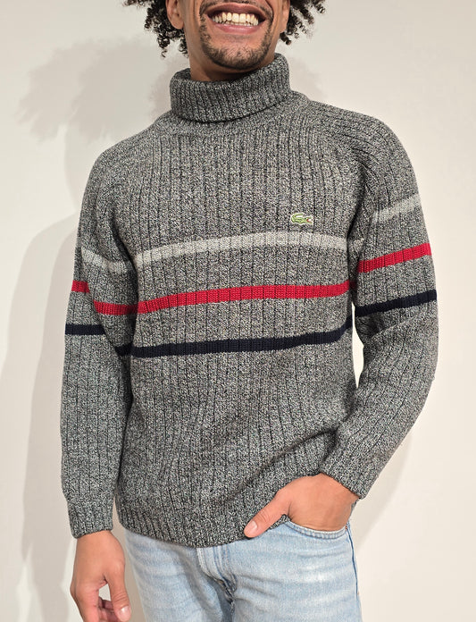 Pull col roulé gris vintage des années 90' - S