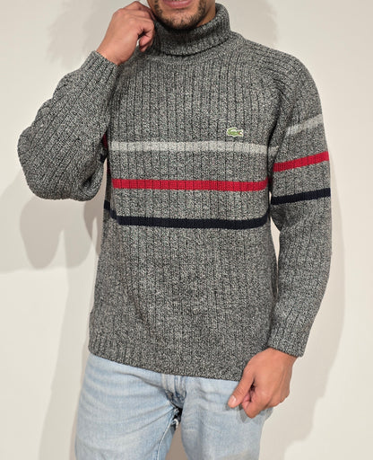 Pull col roulé gris vintage des années 90' - S