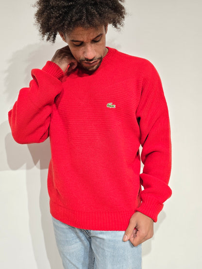 Pull vintage rouge des années 80' fabriqué en France - M