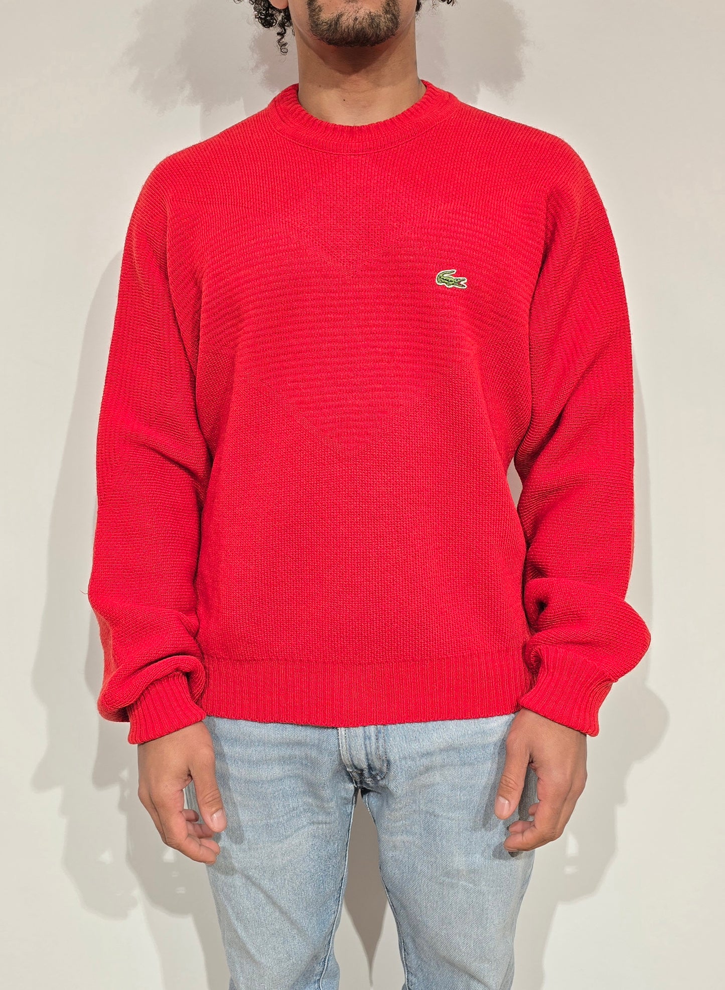 Pull vintage rouge des années 80' fabriqué en France - M