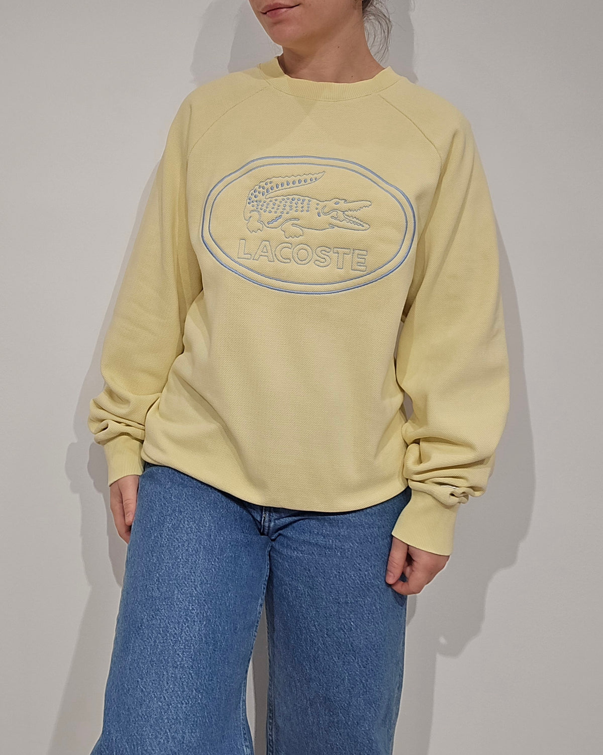 Sweat jaune poussin brodé - L/XL