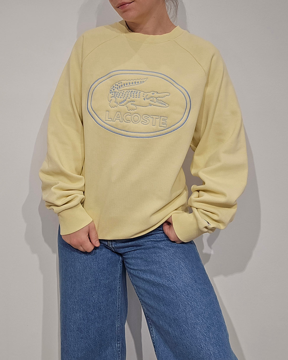 Sweat jaune poussin brodé - L/XL