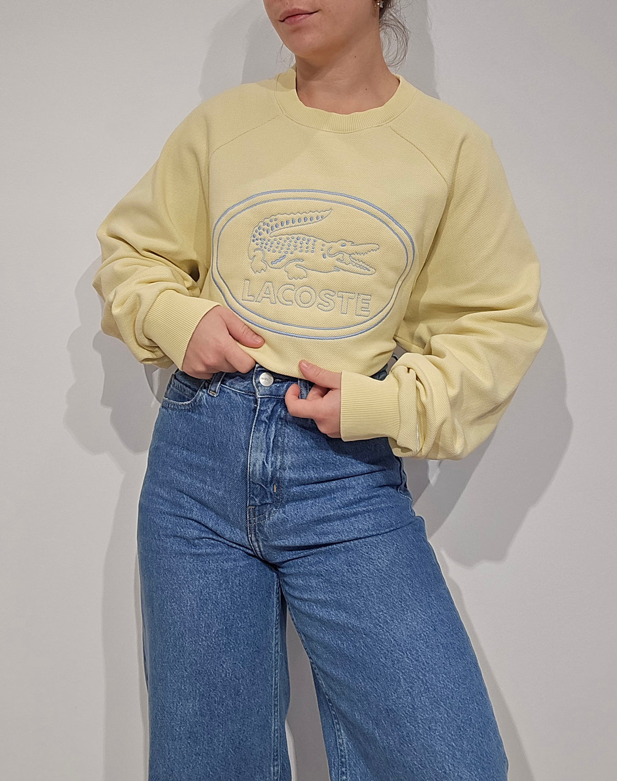 Sweat jaune poussin brodé - L/XL