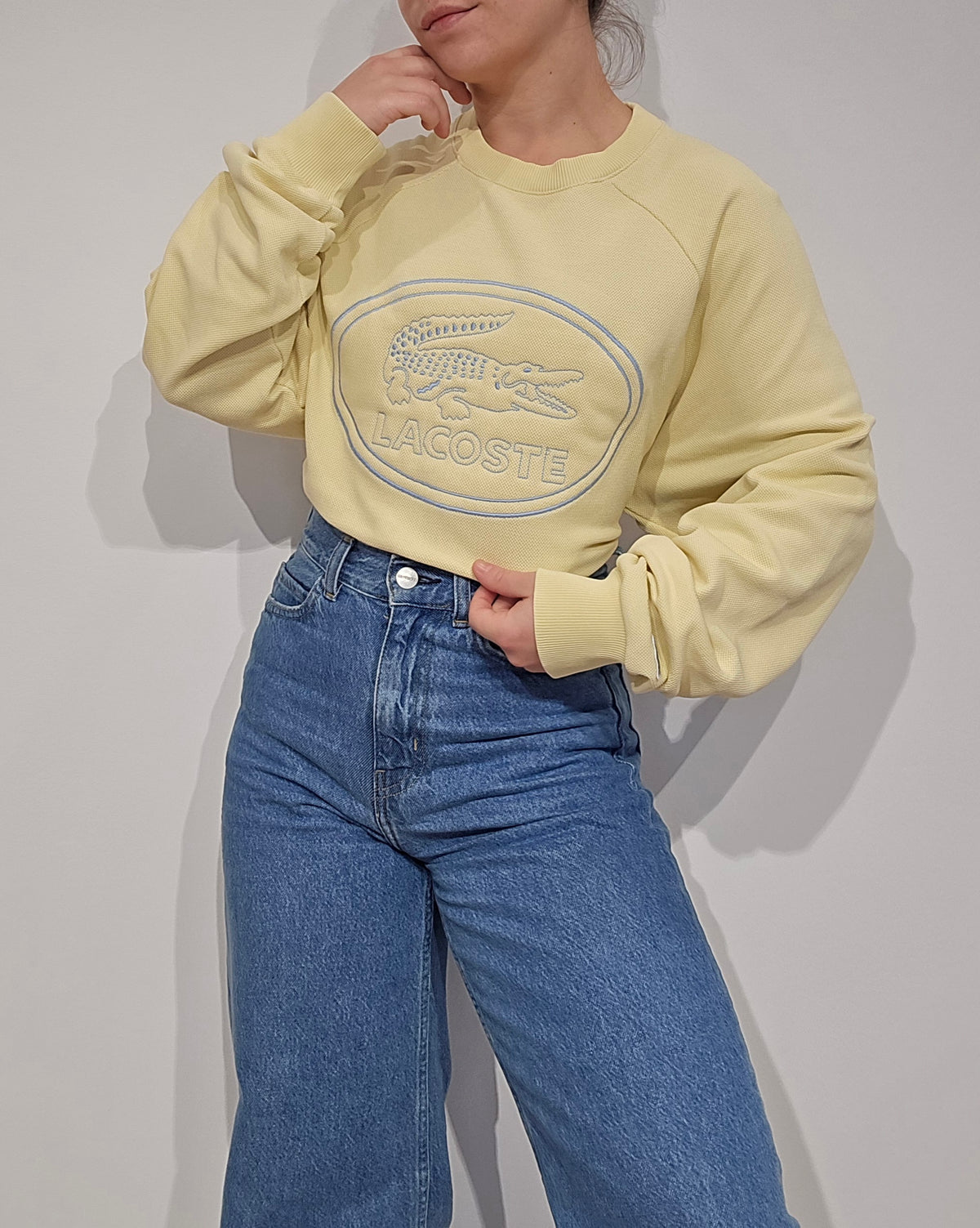 Sweat jaune poussin brodé - L/XL