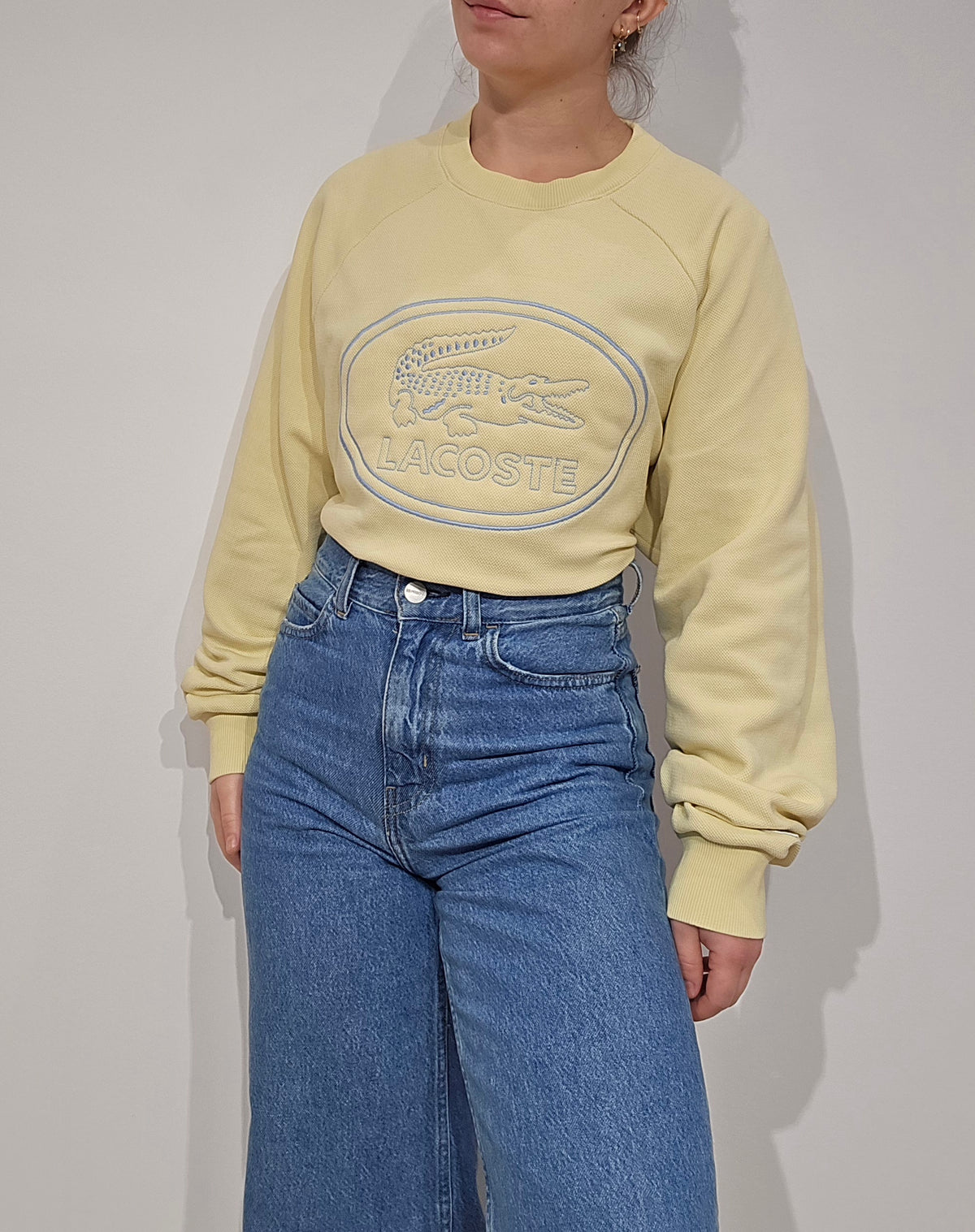 Sweat jaune poussin brodé - L/XL