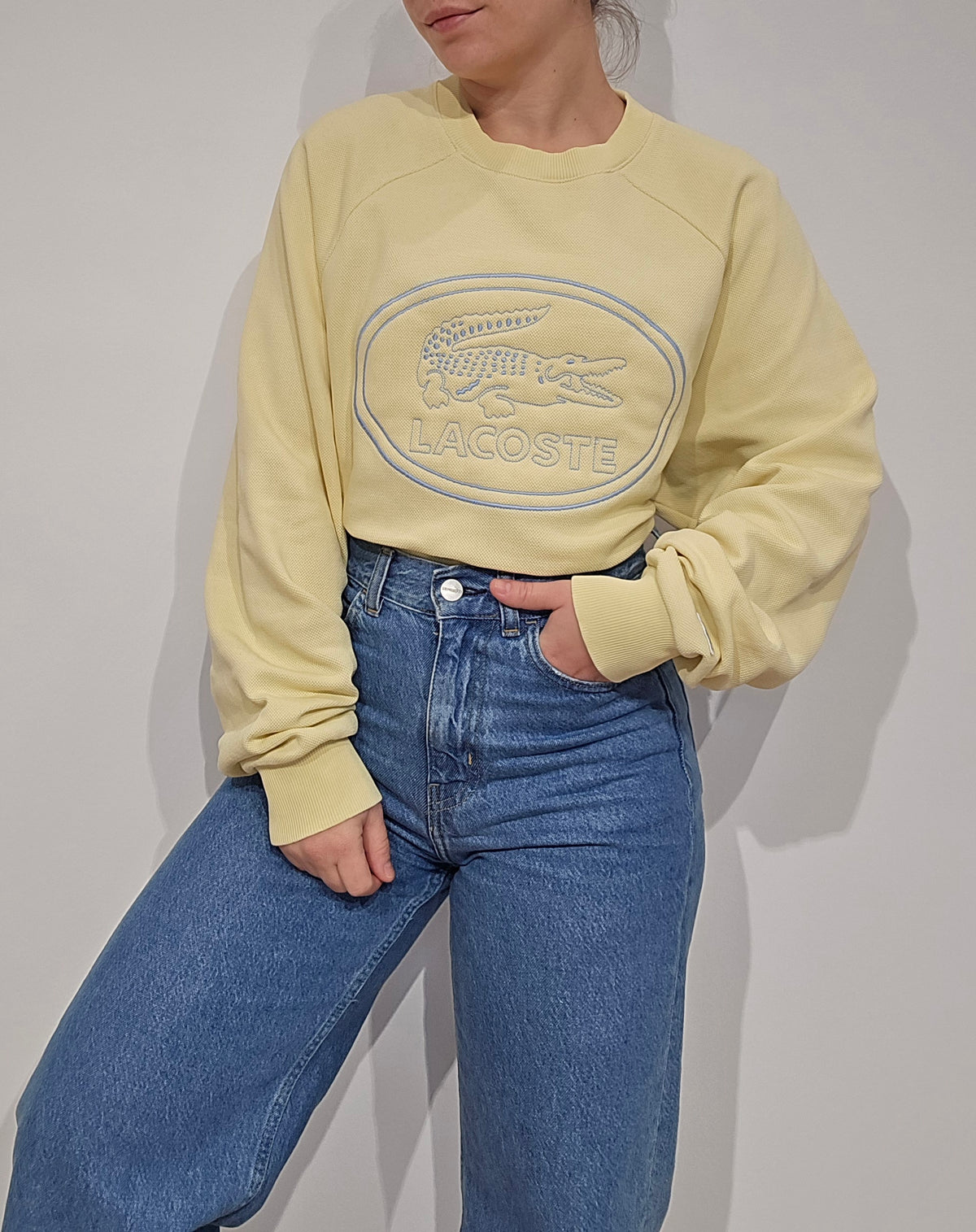 Sweat jaune poussin brodé - L/XL