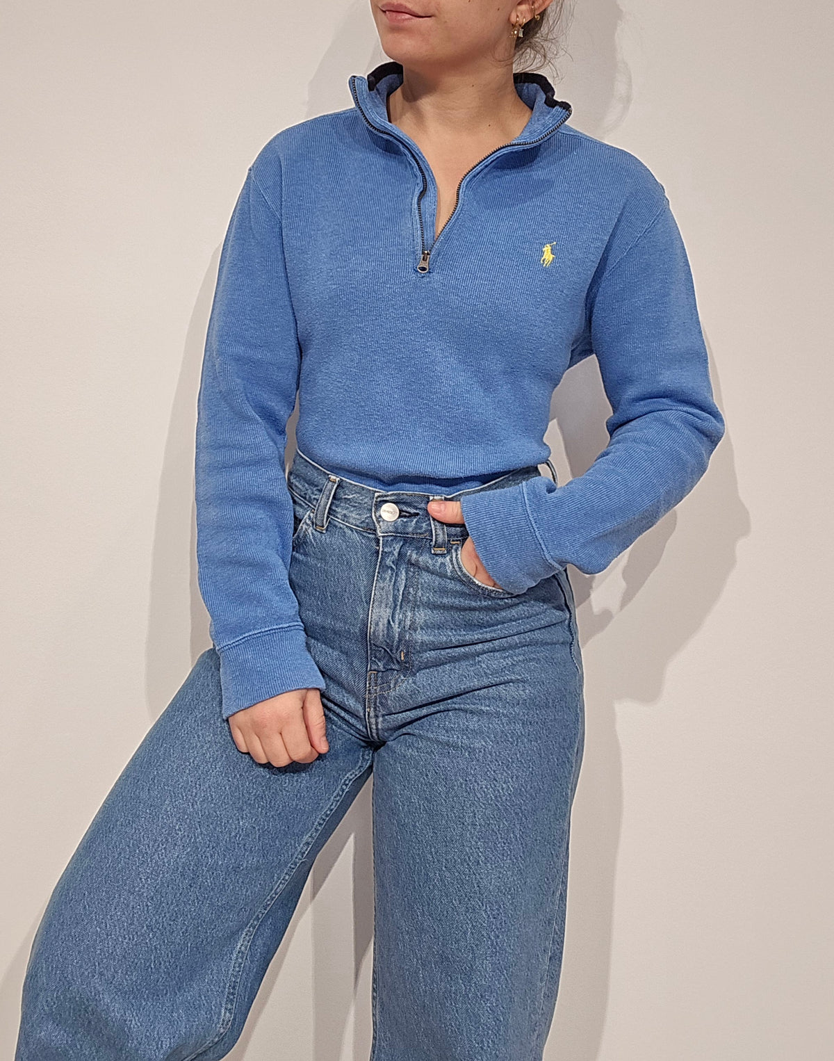 Pull camionneur bleu ciel - XS