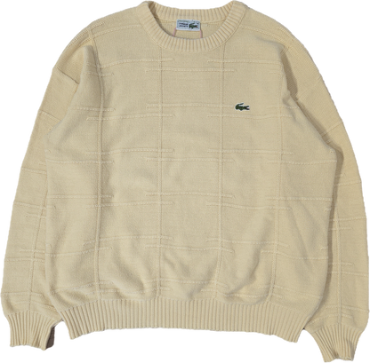 Pull en maille légère jaune poussin des années 80' Fabriqué en France - XL