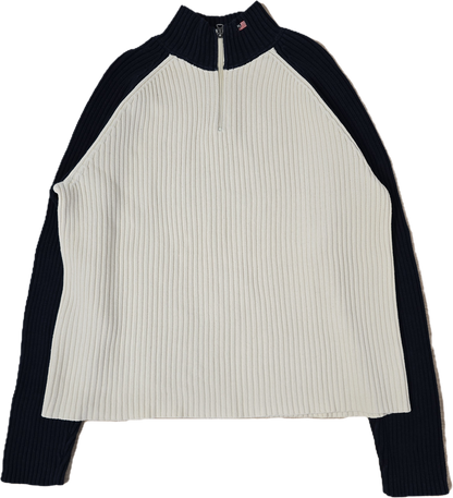 Pull camionneur des années 90' bleu marine et crème - XL