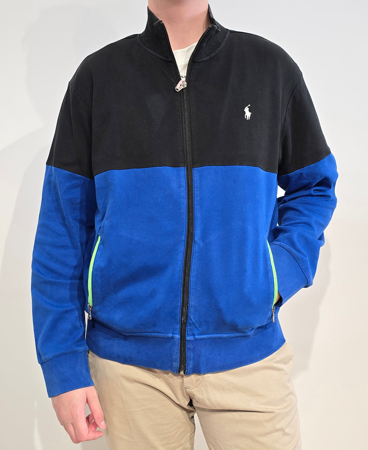 Veste mi-saison bleu et noir - XL