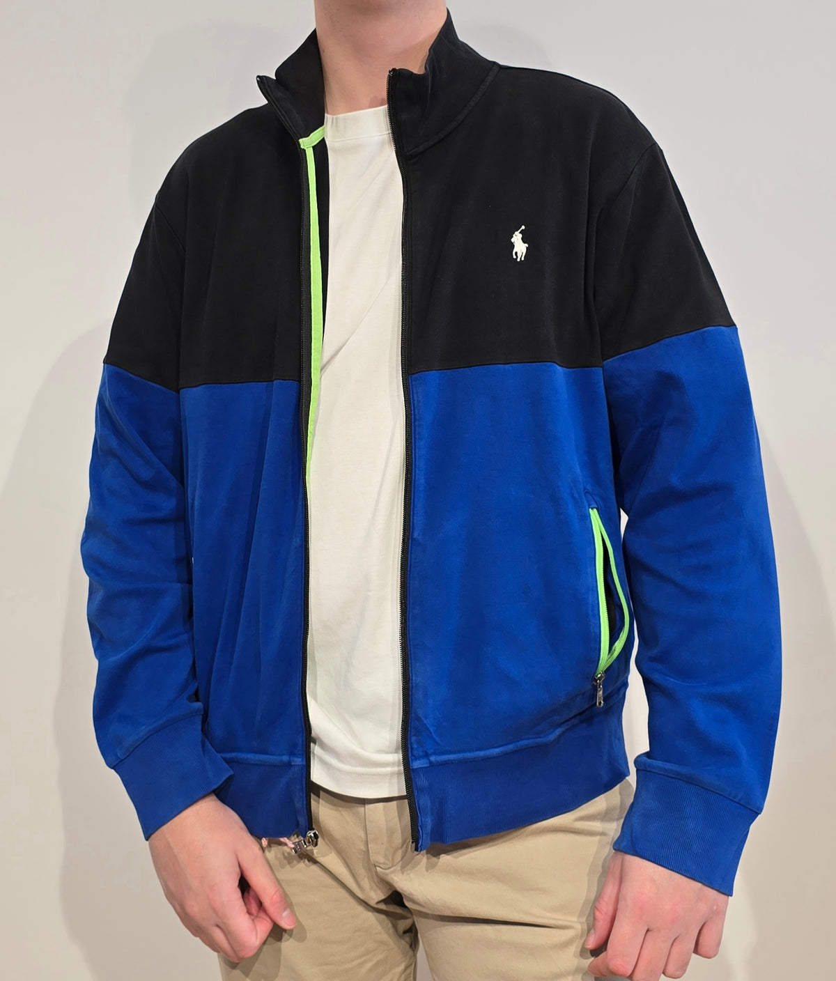 Veste mi-saison bleu et noir - XL