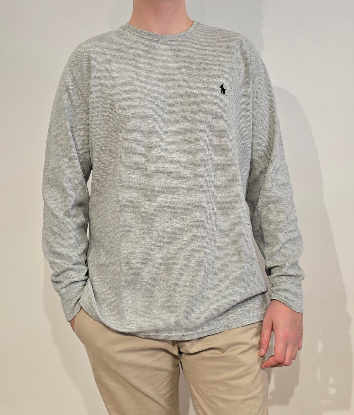 Pull léger en coton gris - L