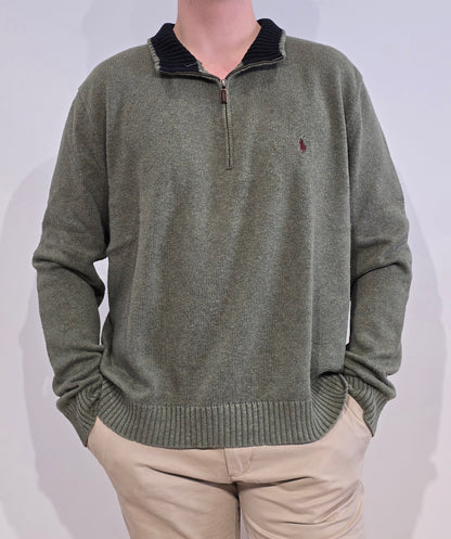 Pull camionneur en coton vert - XXL