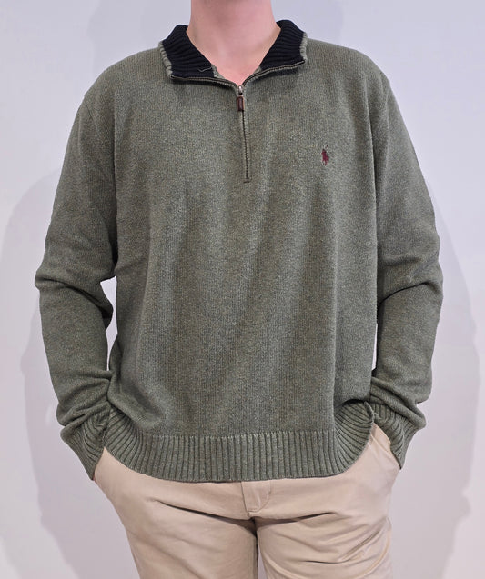 Pull camionneur en coton vert - XXL