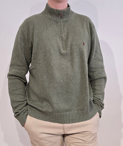 Pull camionneur en coton vert - XXL