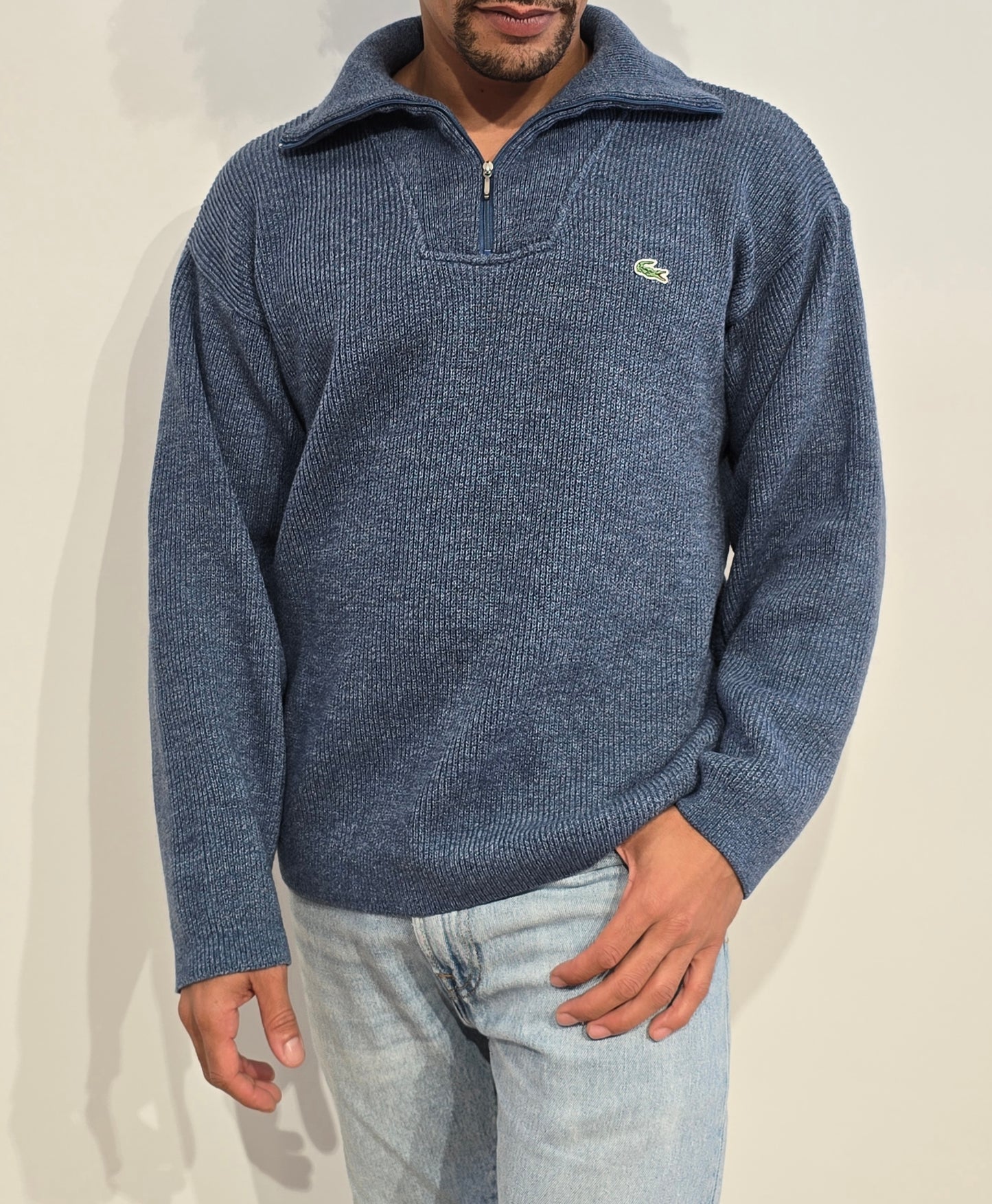 Pull camionneur en laine bleu des années 90'- M