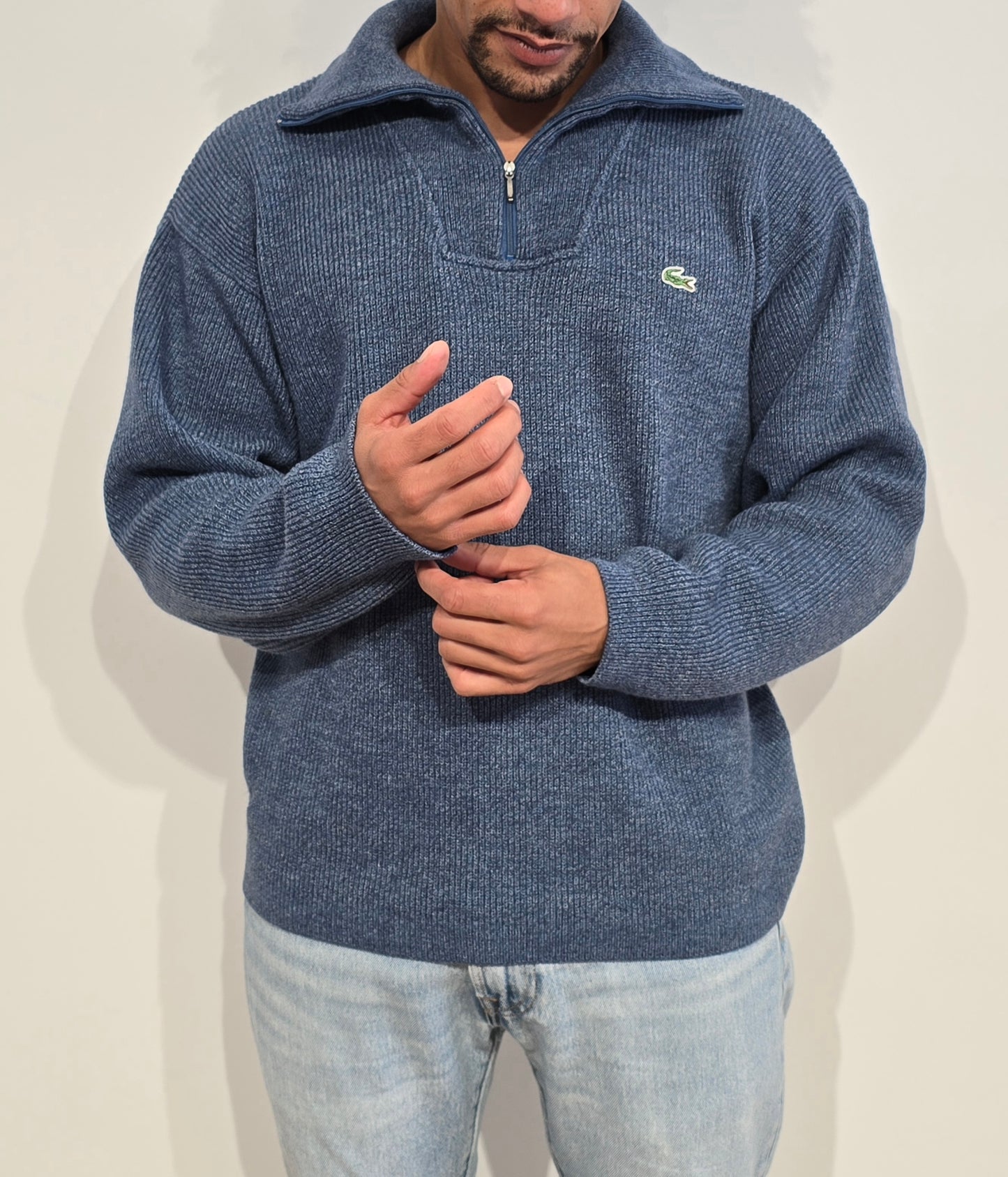 Pull camionneur en laine bleu des années 90'- M