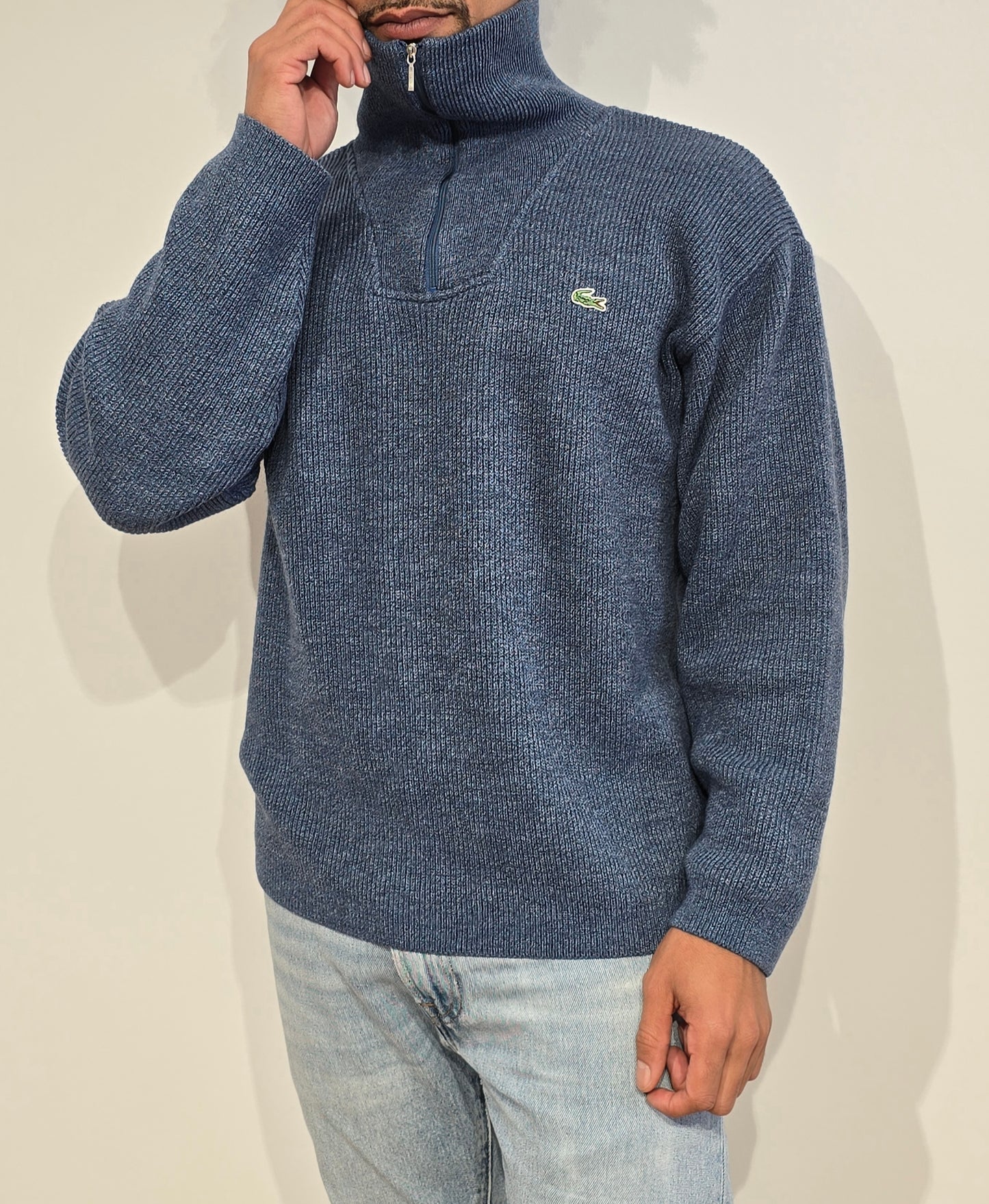 Pull camionneur en laine bleu des années 90'- M