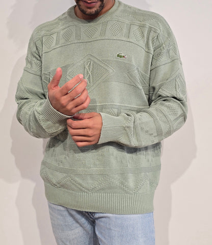 Pull en maille vintage verte des années 80' - L