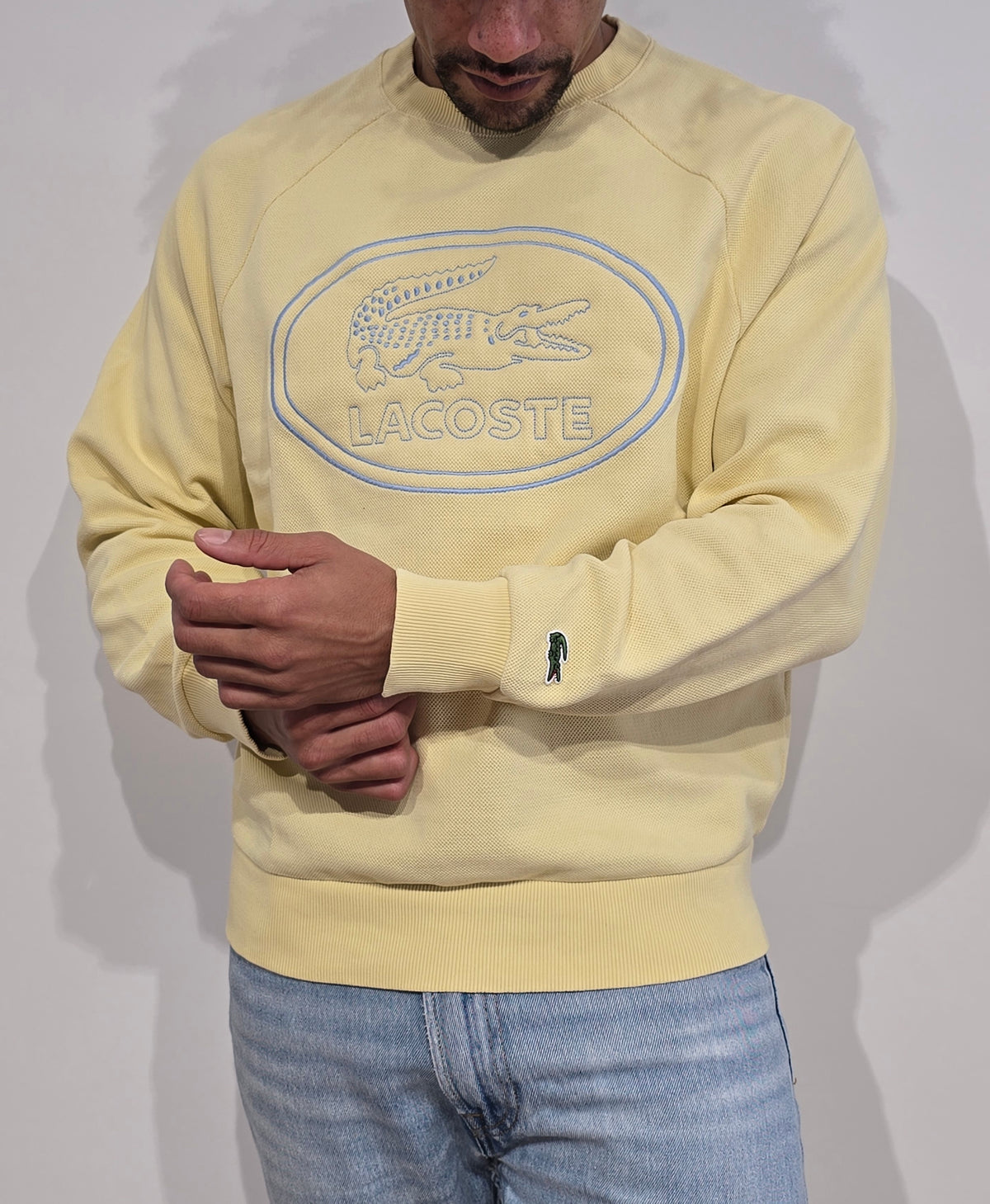 Sweat jaune poussin brodé - M