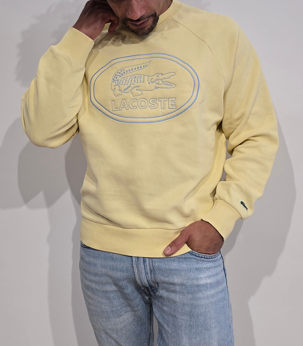 Sweat jaune poussin brodé - M