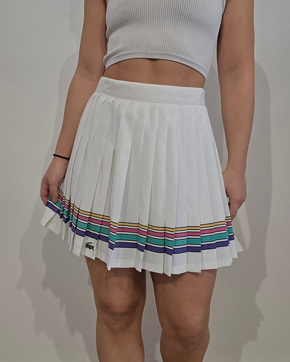 Jupe de tennis plissée avec liseré multicolore des années 80' - XS