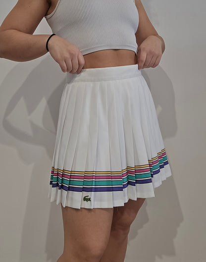 Jupe de tennis plissée avec liseré multicolore des années 80' - XS