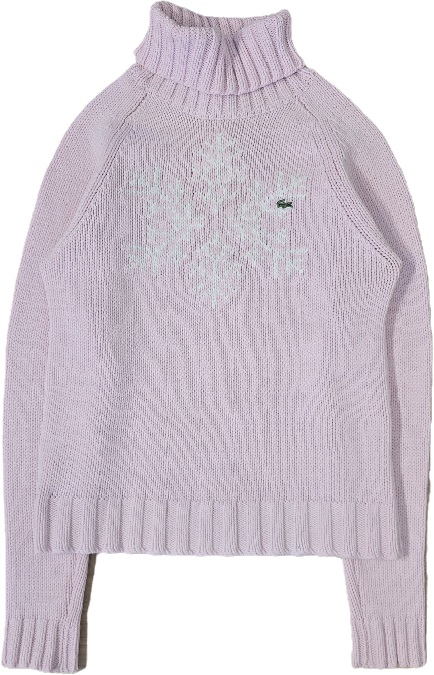 Pull en col roulé à motif flocon des années 90'- XS