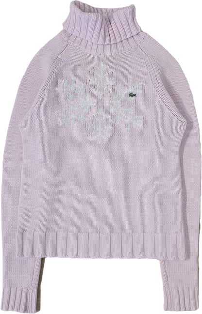 Pull en col roulé à motif flocon des années 90'- XS