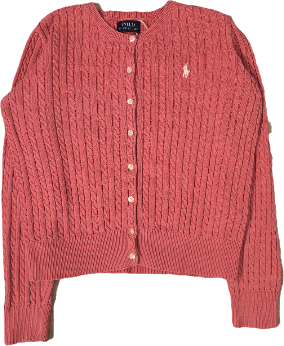 Cardigan en maille torsadée rose - XS