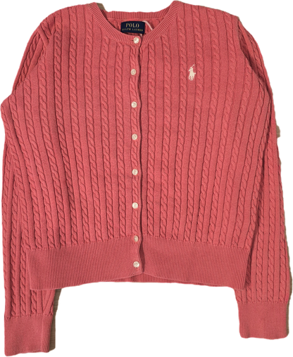 Cardigan en maille torsadée rose - XS