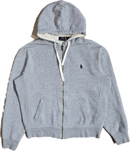 Sweat à capuche en coton gris - S