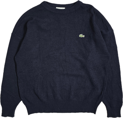 Pull col rond en maille marine des années 80' - M/L