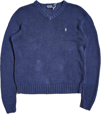 Pull col V en maille marine - L/XL