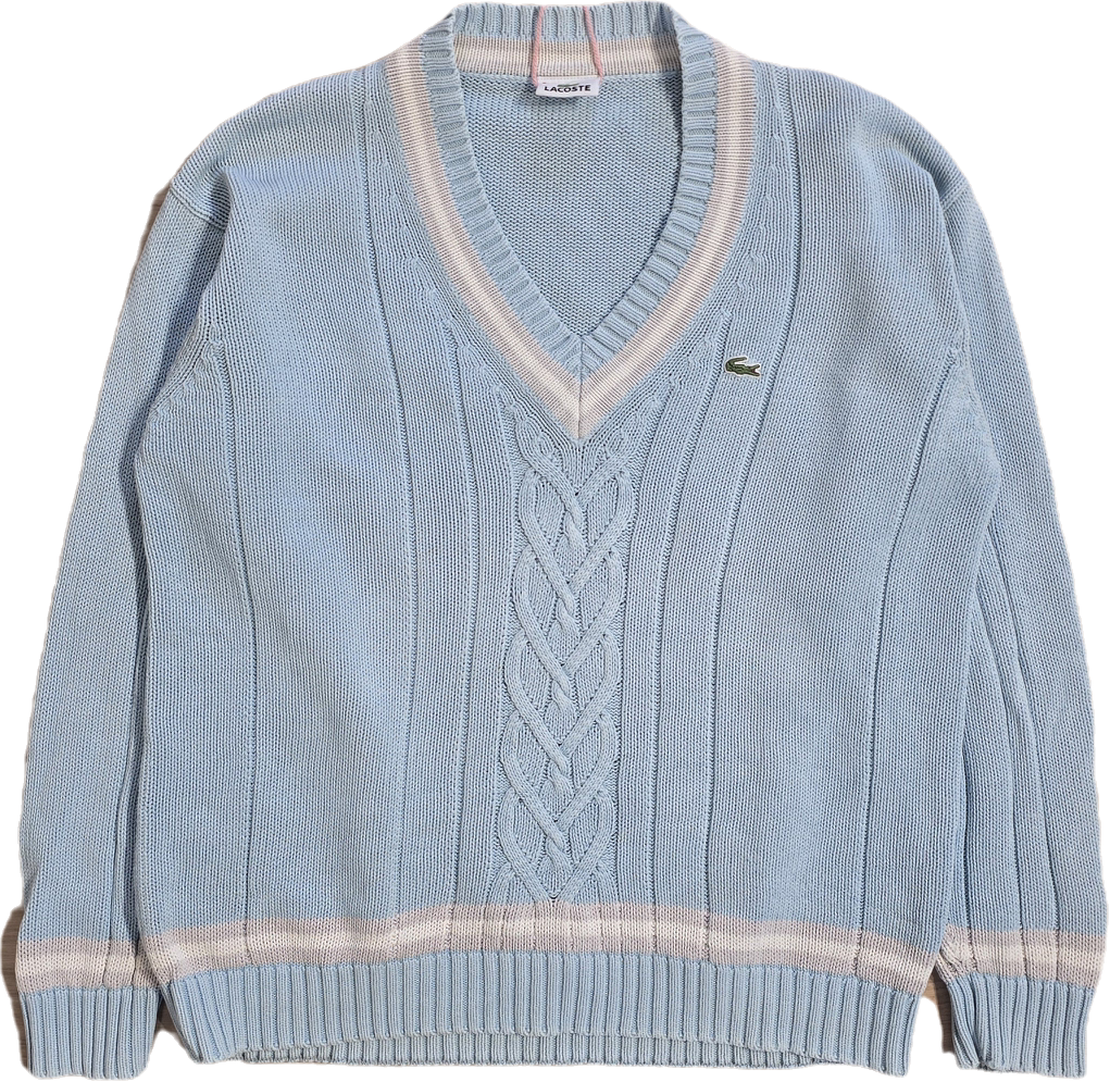 Pull col V bleu ciel des années 90' - L