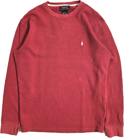 Pull léger en maille piquée rouge - L