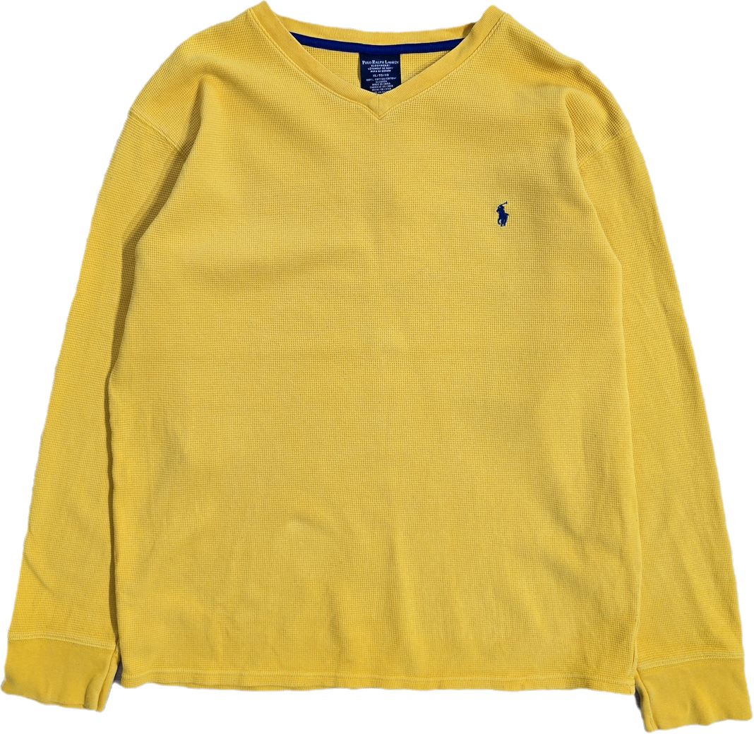 Pull léger en maille piquée jaune - XL