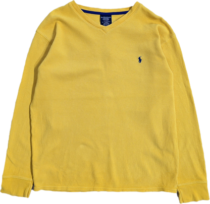 Pull léger en maille piquée jaune -  L/XL