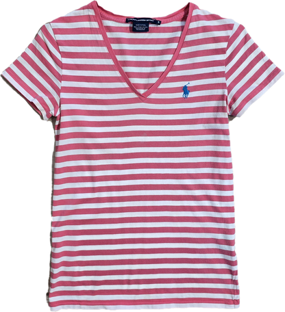 Tee-shirt en coton rose à rayures - S