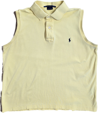 Polo débardeur en coton jaune - S/M